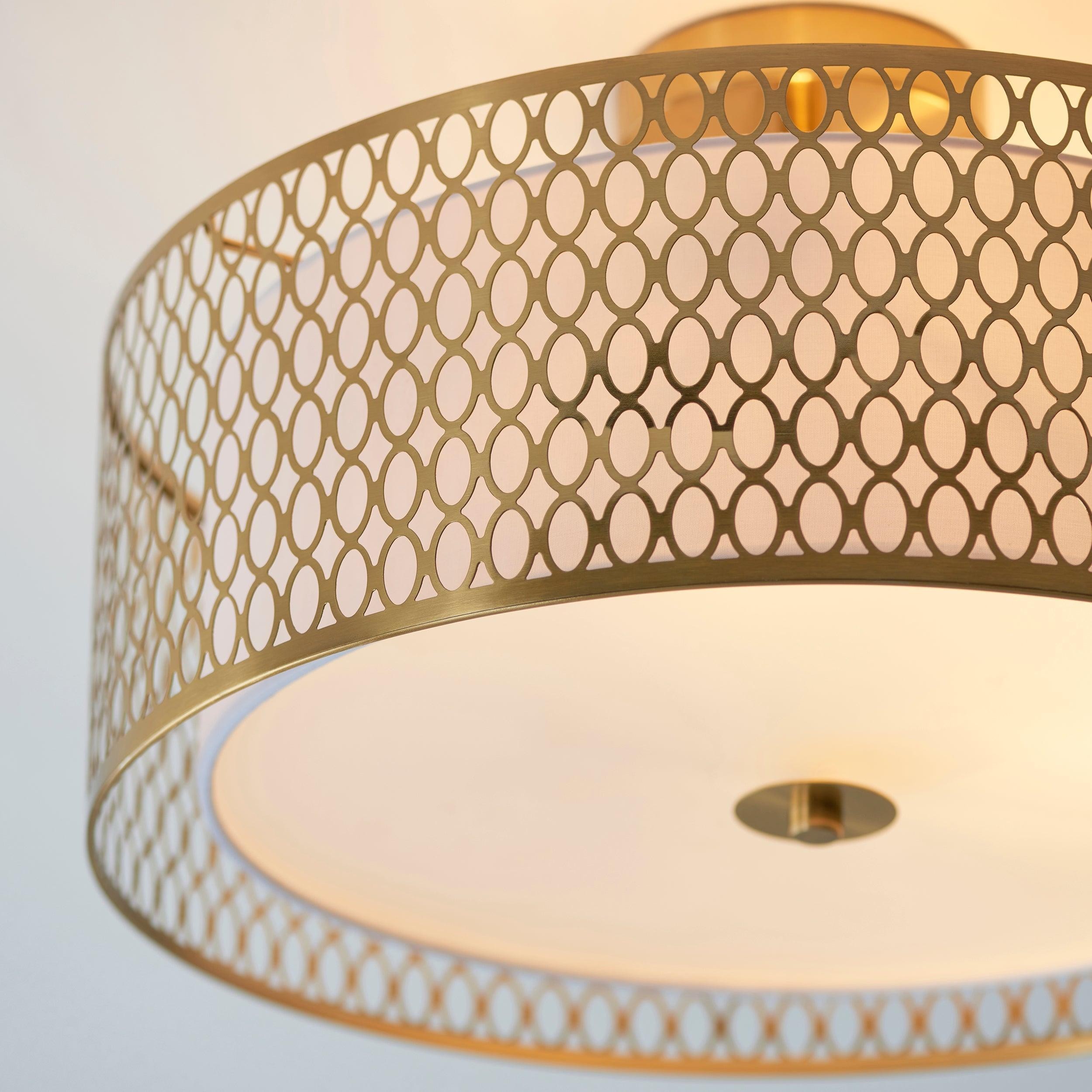 Liorin Moderne plafondlamp met 3 lichtpunten in mesh-design - dimbaar voor woonkamer HL1825