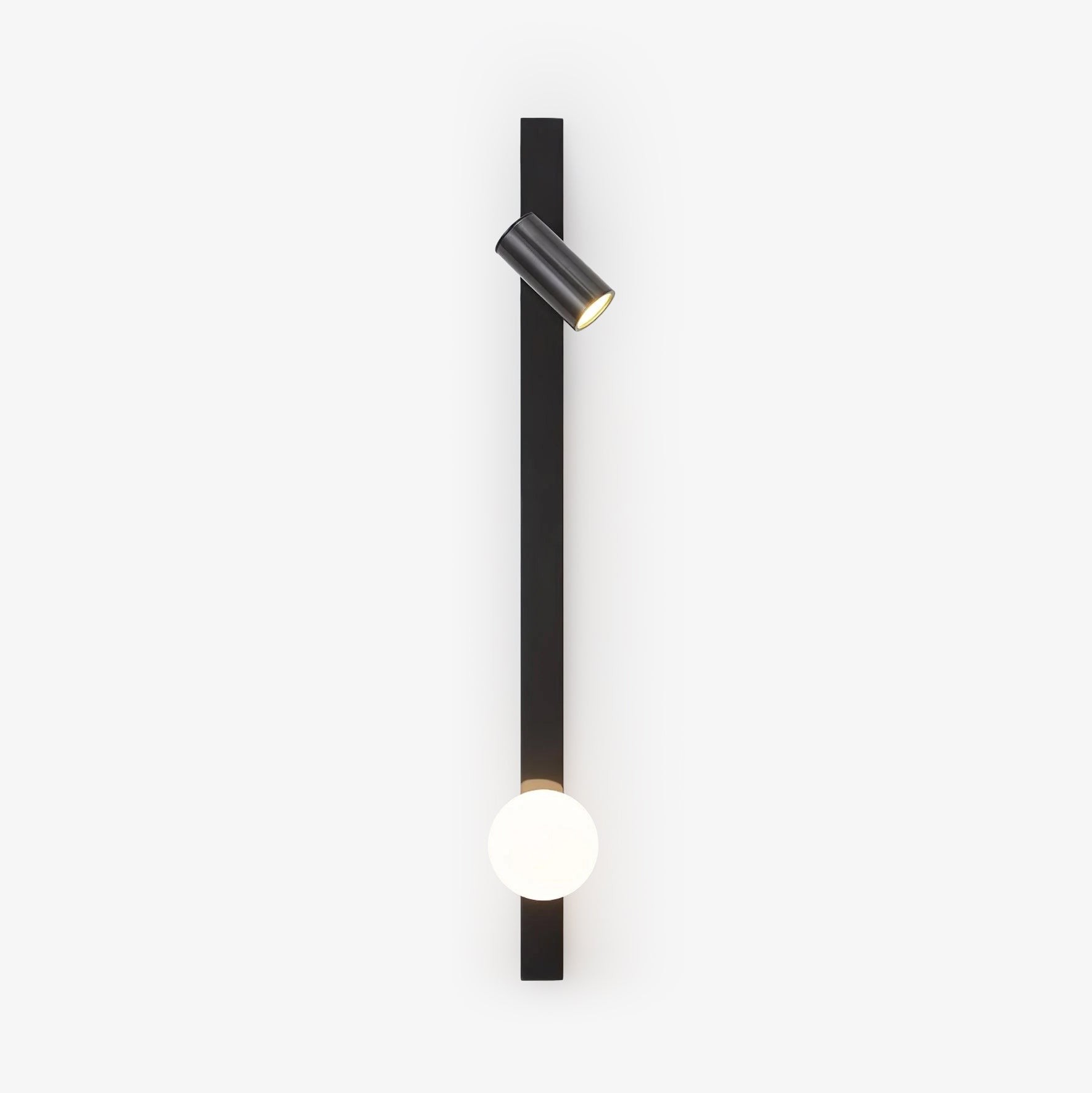 Moderne zwarte lineaire parelarm wandlamp met lange arm HL1122