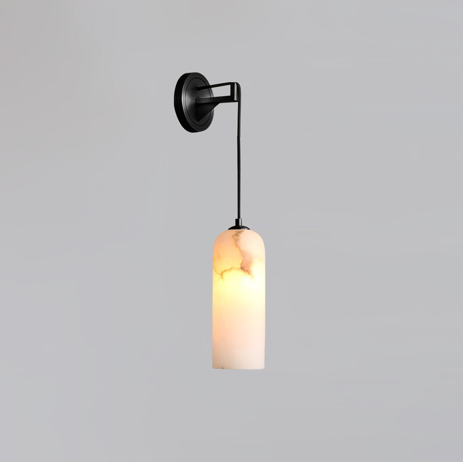 Moderne minimalistische koperen natuurlijke marmeren verstelbare draadwandlamp HL686