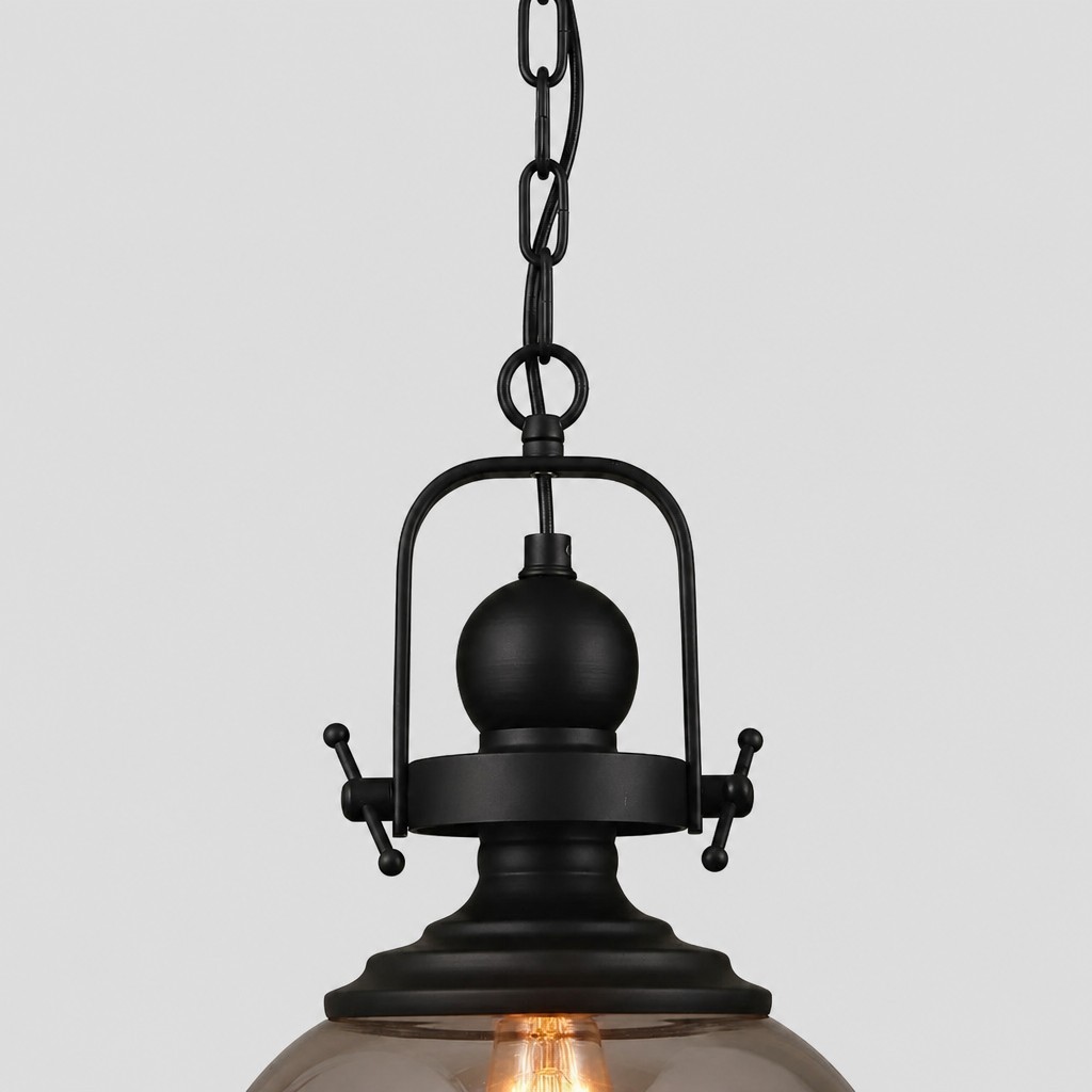 Ivoran industriële hanglamp van metaal met rookkleurig glas - Geschikt voor keukeneiland HL3575