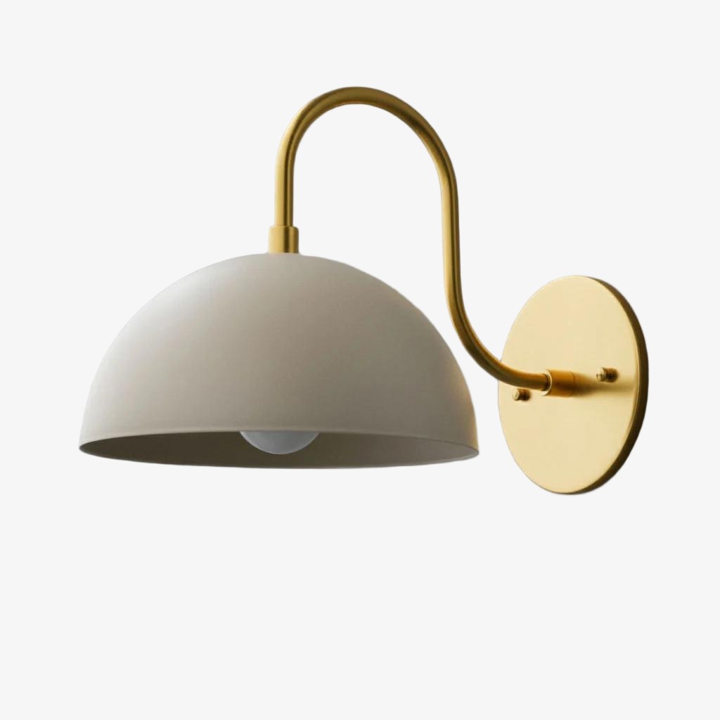 Curva Metalen Industriële Wandlamp - Gebogen Messing Arm - Gehamerde Koepellamp HL1770