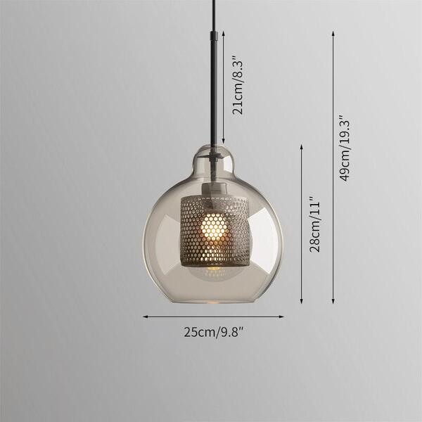 Vintage Glazen Hanglamp Industriele Woonkamer HL41