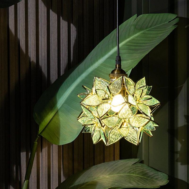 Romantische Handgeblazen Glazen Bloemen Hanglamp HL85
