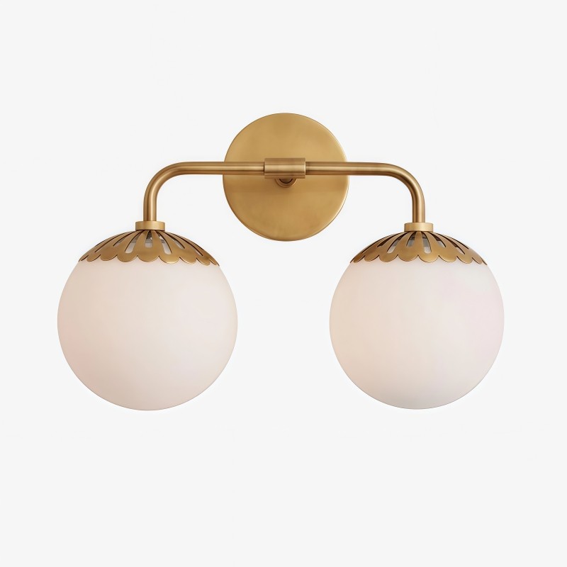 Vinbrea glazen bol wandlamp - minimalistische gebogen arm lamp voor de woonkamer HL2534
