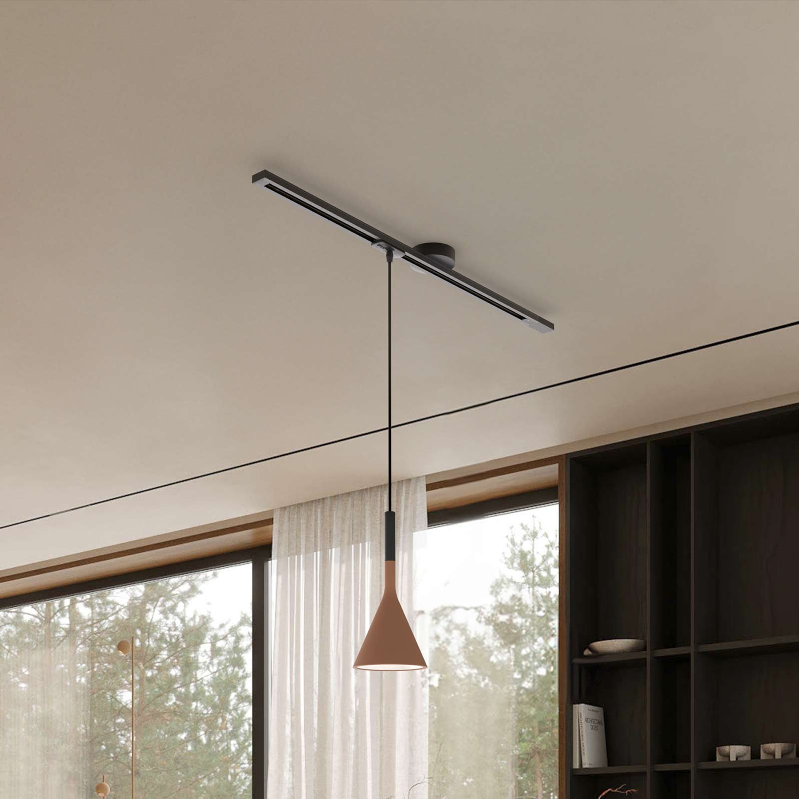 Zwenkarm enkel ophangsysteem voor een hanglamp HL202