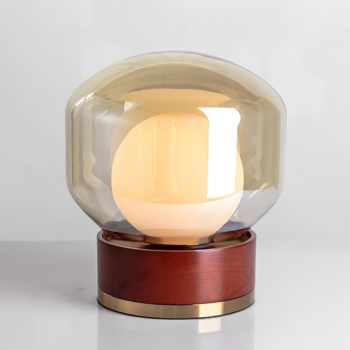 Eenvoudige creatieve houten bol tafellamp HL779