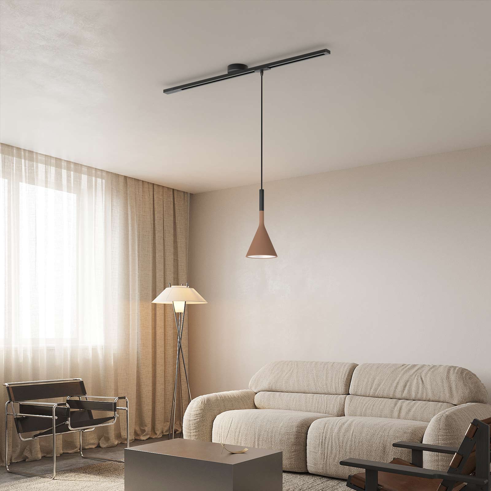Zwenkarm enkel ophangsysteem voor een hanglamp HL202