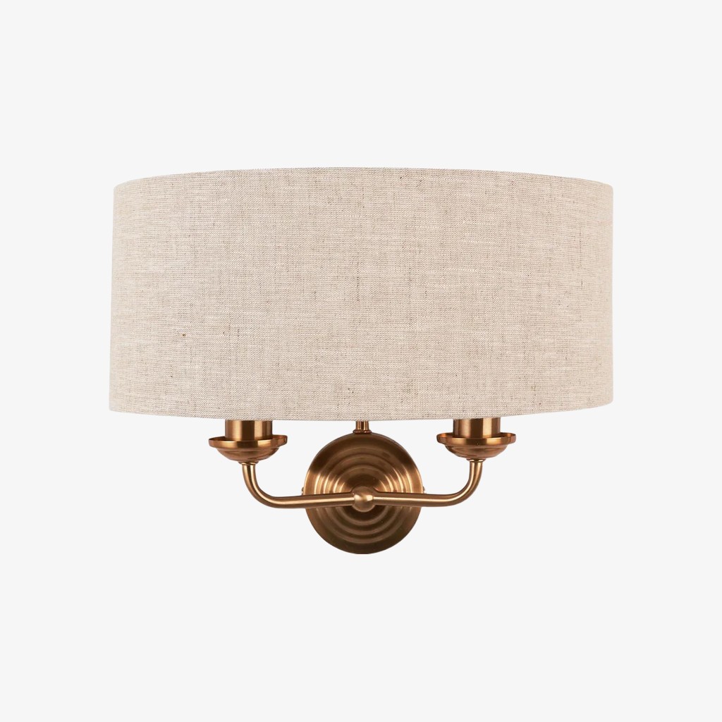 Tela Classic wandlamp met stoffen kap - Elegante wandlamp met metalen afwerking voor woonkamer/slaapkamer HL2025