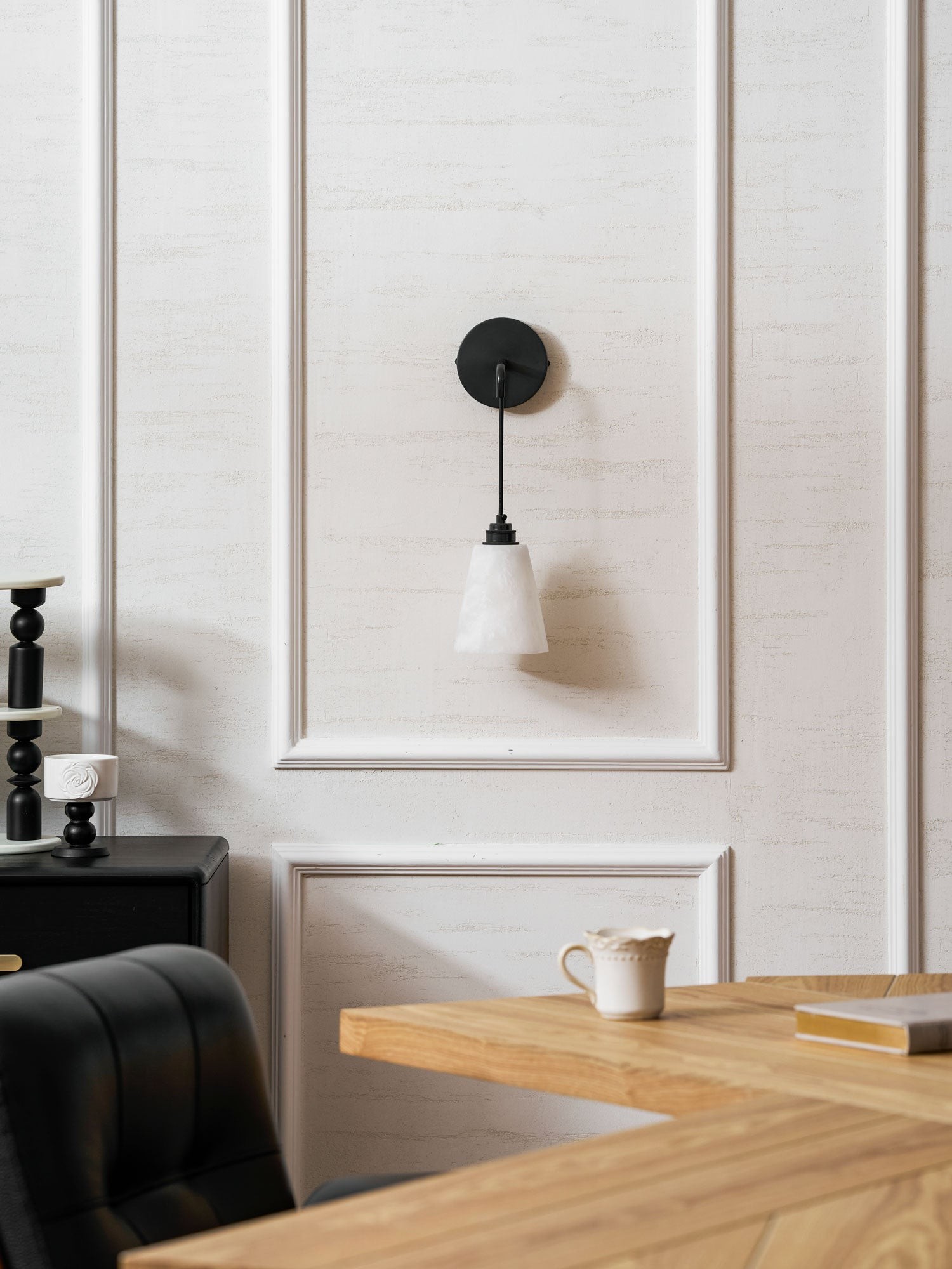 Druppelvormige alabaster wandlamp HL2956