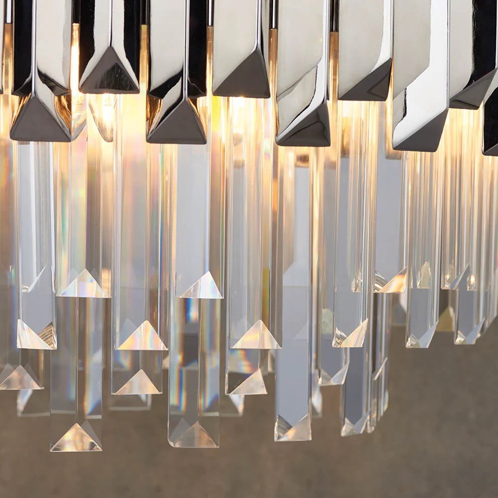 Virelia Moderne Kristallen Hanglamp - Plafondarmatuur met gelaagde kristallen kap voor eet- of woonkamer HL2031