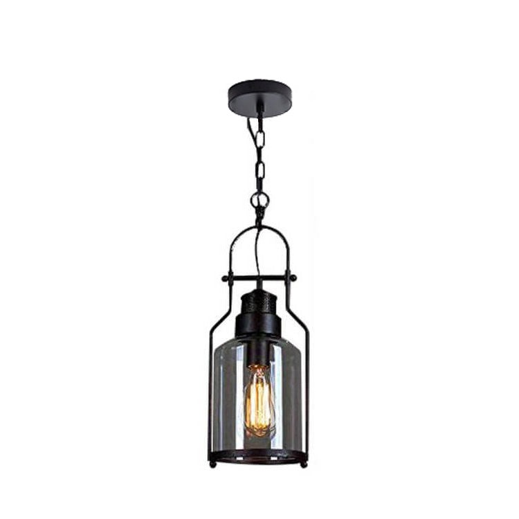 Lirra Vintage Glazen Pot Hanglamp - Industriële Metalen Hanglamp voor Keuken en Bar HL973