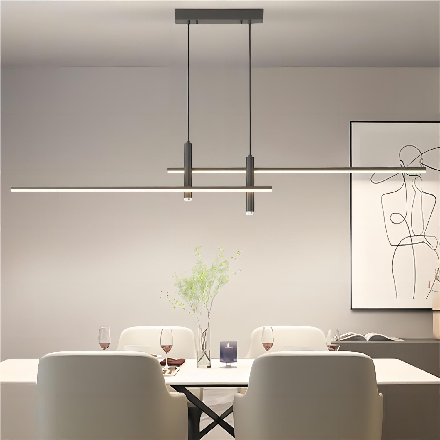 Moderne meerlaagse lineaire dimbare hanglamp HL150