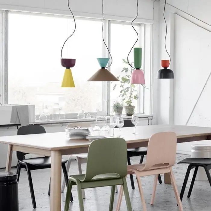 Macaron Colour Splicing Alphabeta metalen hanglamp HL137