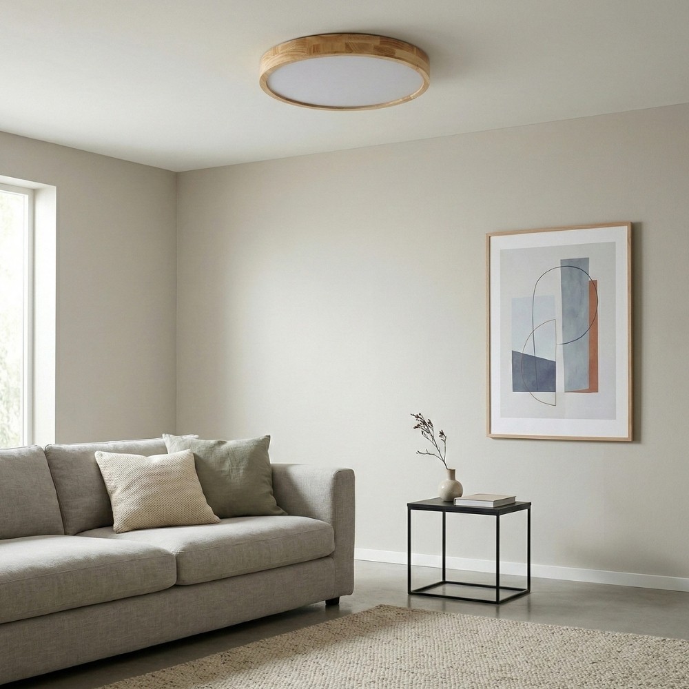 LignoForma Geometrische Plafondlamp - Moderne Houten LED Plafondlamp voor Slaapkamer en Woonkamer HL2449
