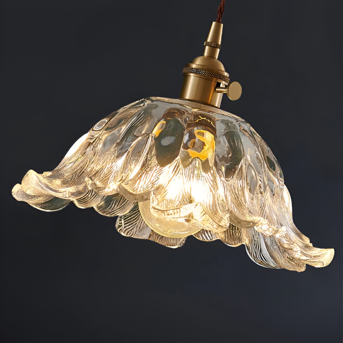 Retro Franse bloemen glazen hanglamp HL1275