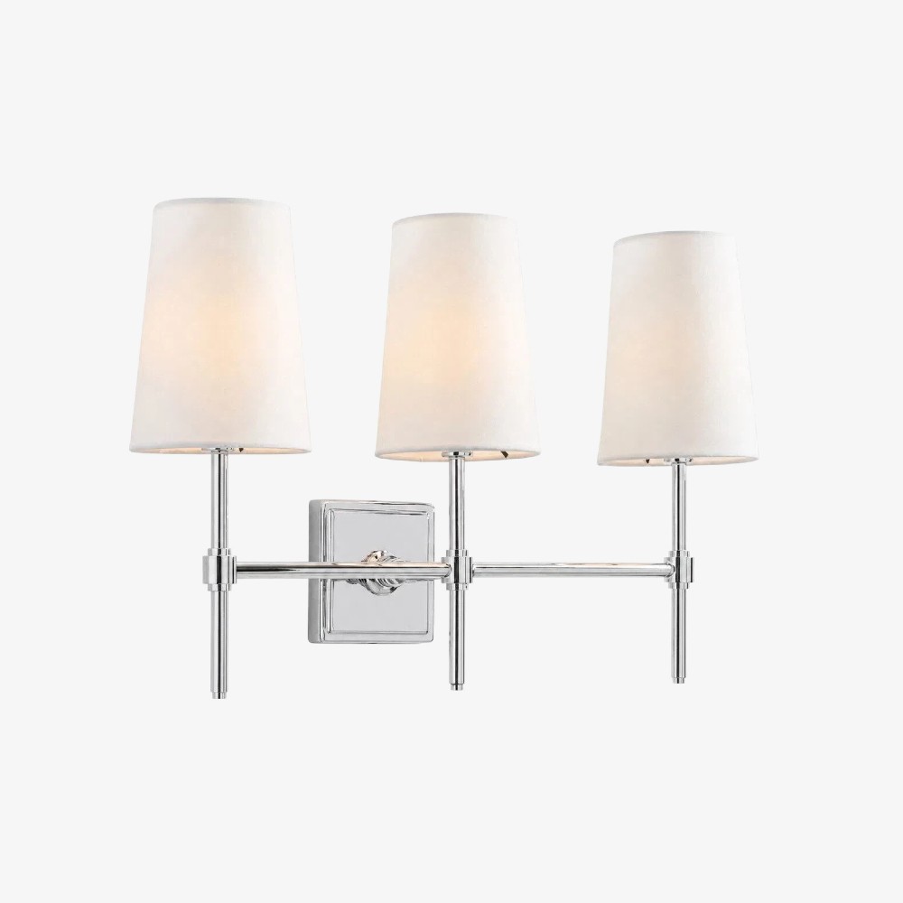 Derlina Witte Linnen Wandlamp – Retro Metalen Verlichtingsarmatuur met Meerdere Hoofden HL1433