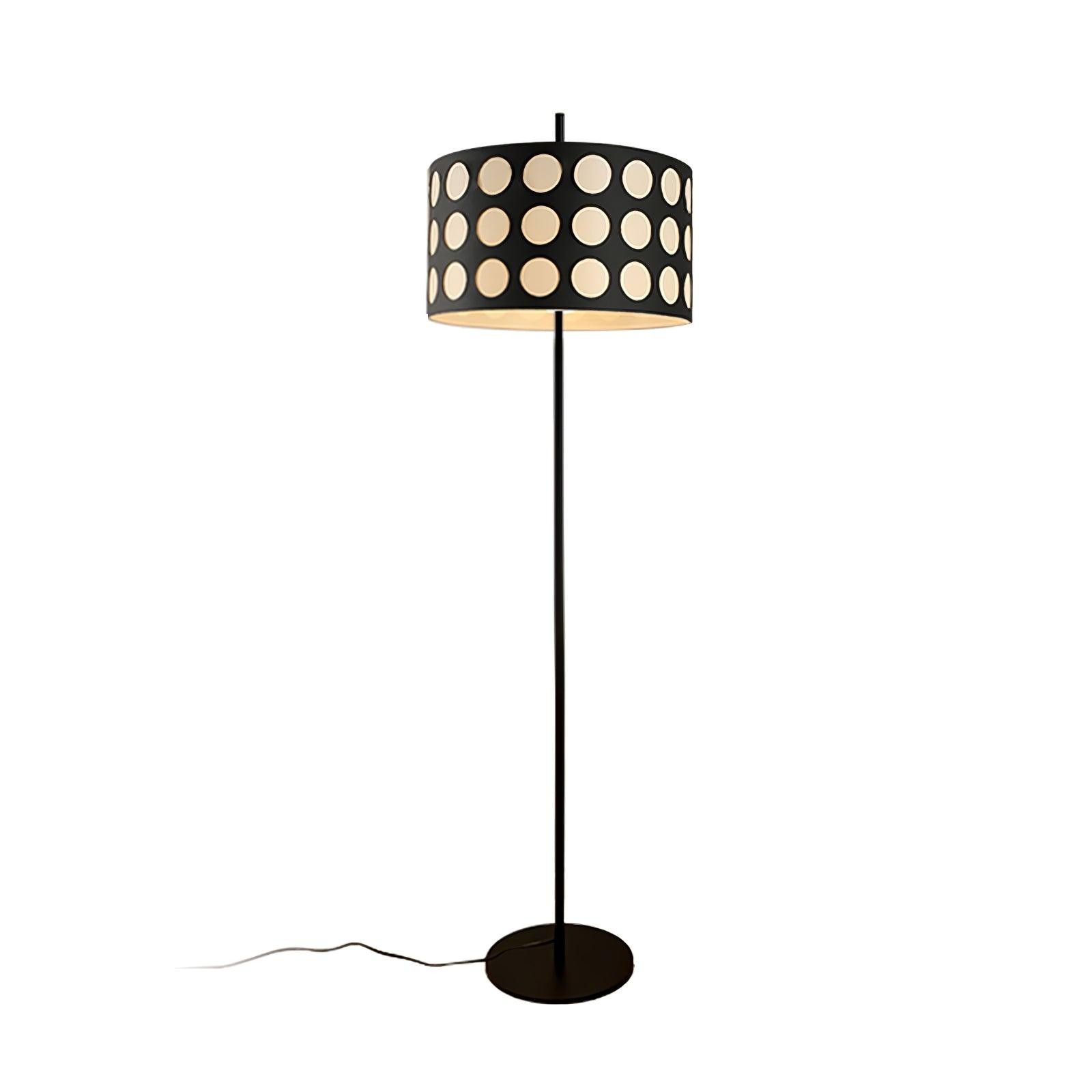 Moderne stoffen vloerlamp met stippenboog HL1119