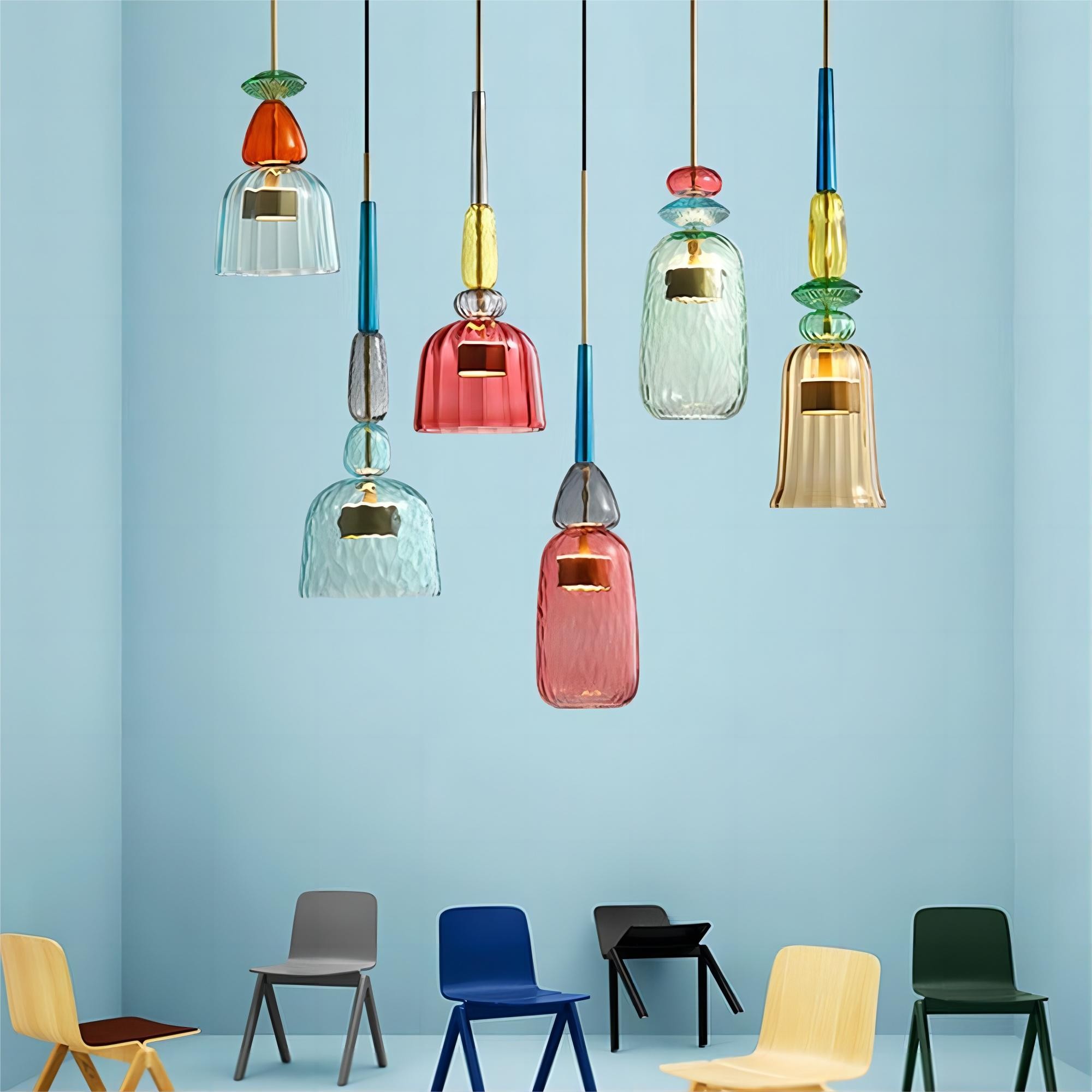 Scandinavische Macaron glas-in-lood design hanglamp HL213