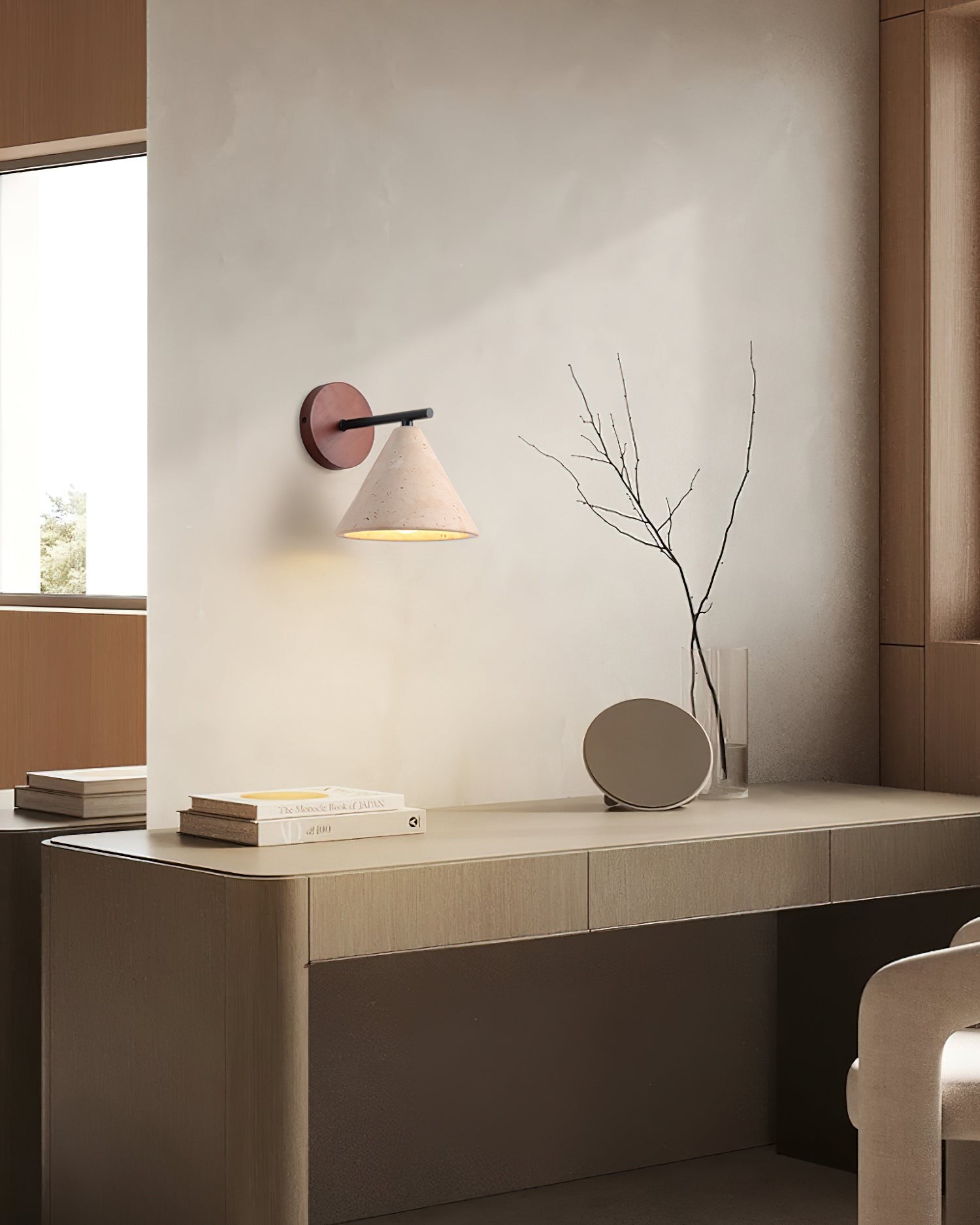 Vintage crèmekleurige wandlamp HL439