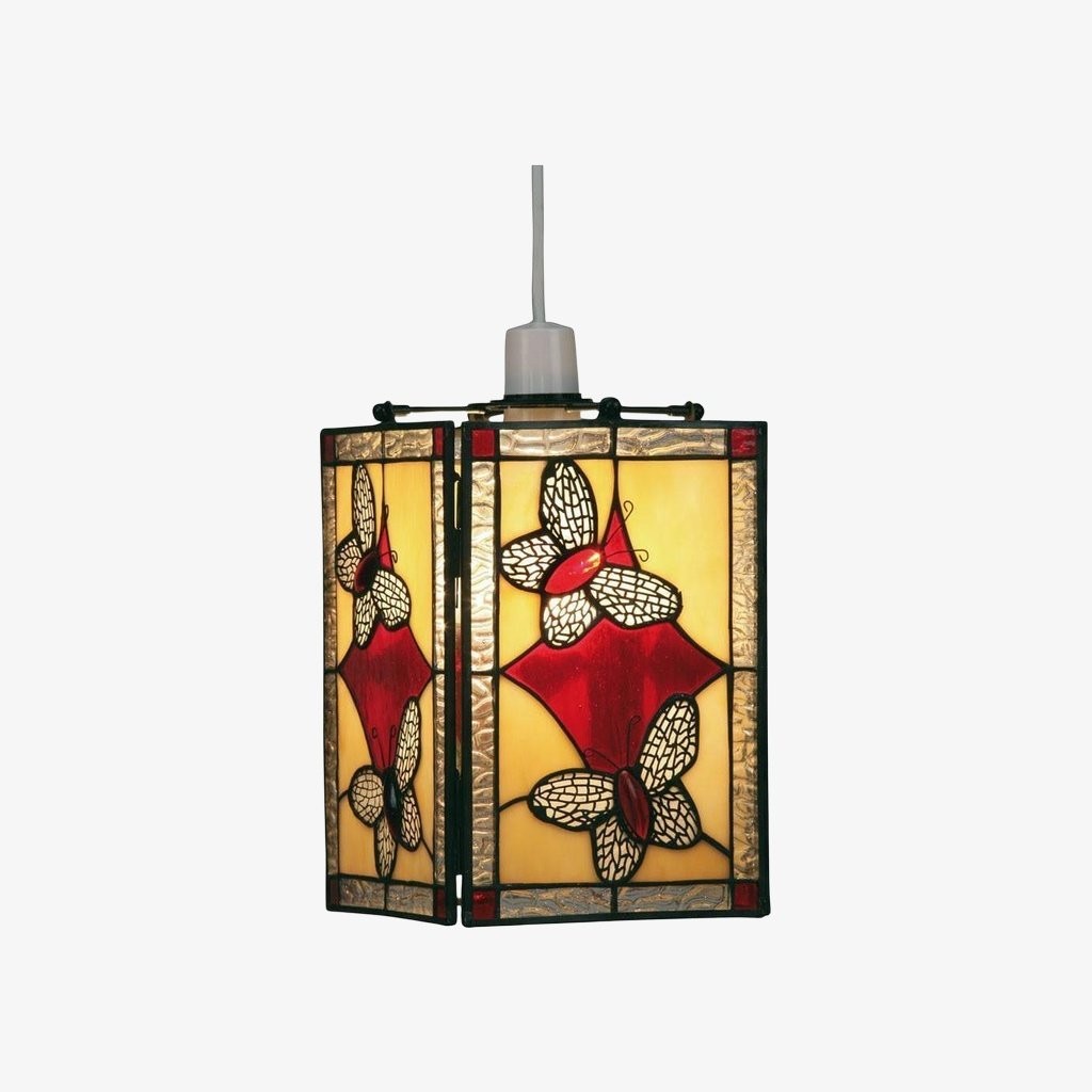 TF Butterfly Hanglamp - Artistieke hanglamp met glas-in-lood voor woonkamer of slaapkamer HL2030