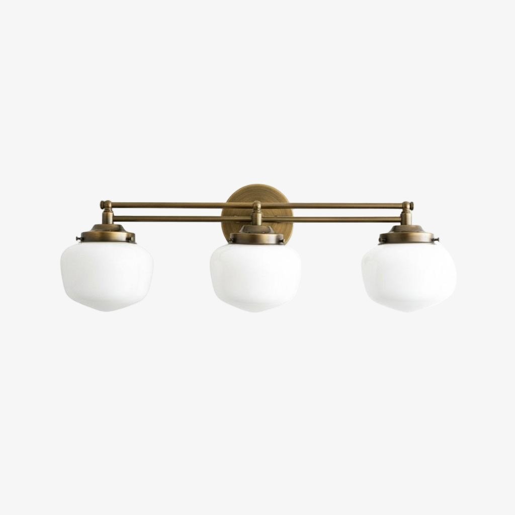 Opalume glazen Art Deco badkamerlamp - wandlamp met witte glazen kappen HL1668