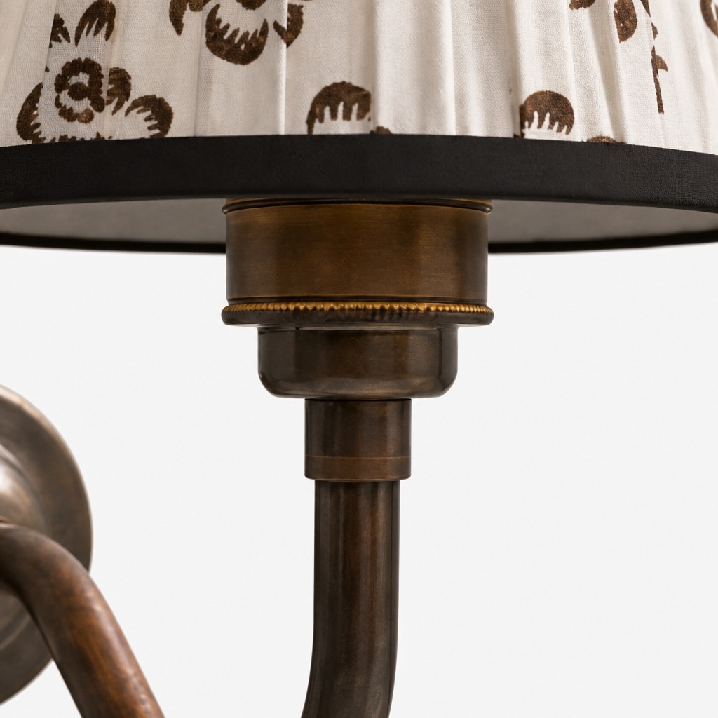 Vintage Cottaloy wandlamp met gebogen arm en stoffen bekleding voor de woonkamer of slaapkamer HL3579
