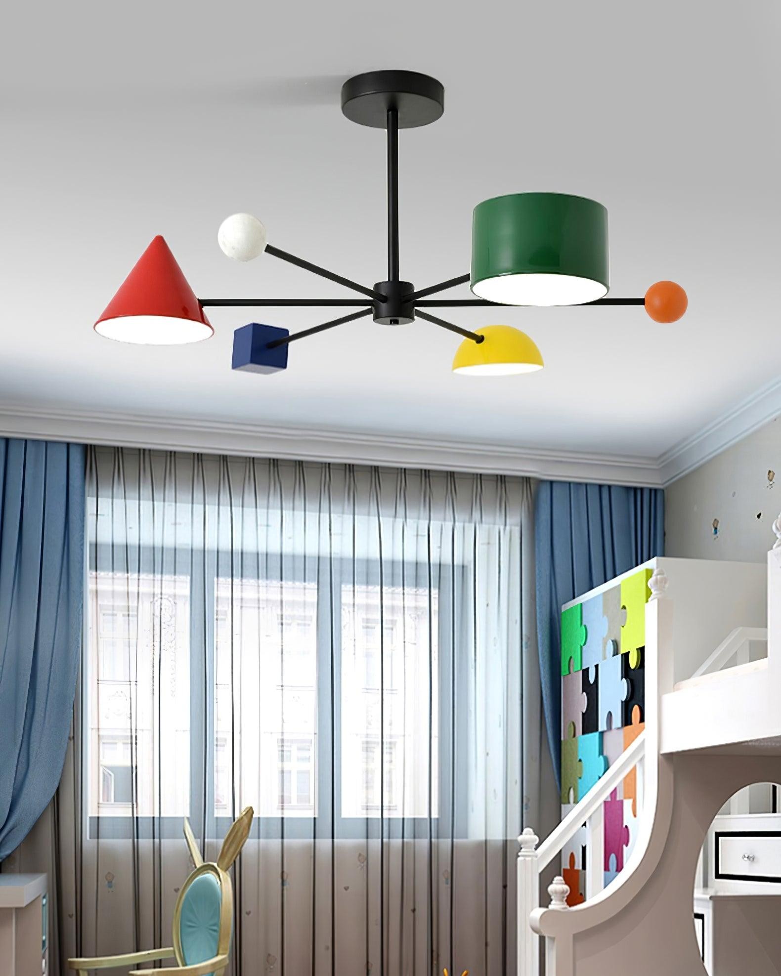 Geometrische kleurrijke plafondlamp HL525