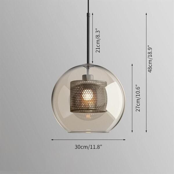 Vintage Glazen Hanglamp Industriele Woonkamer HL41