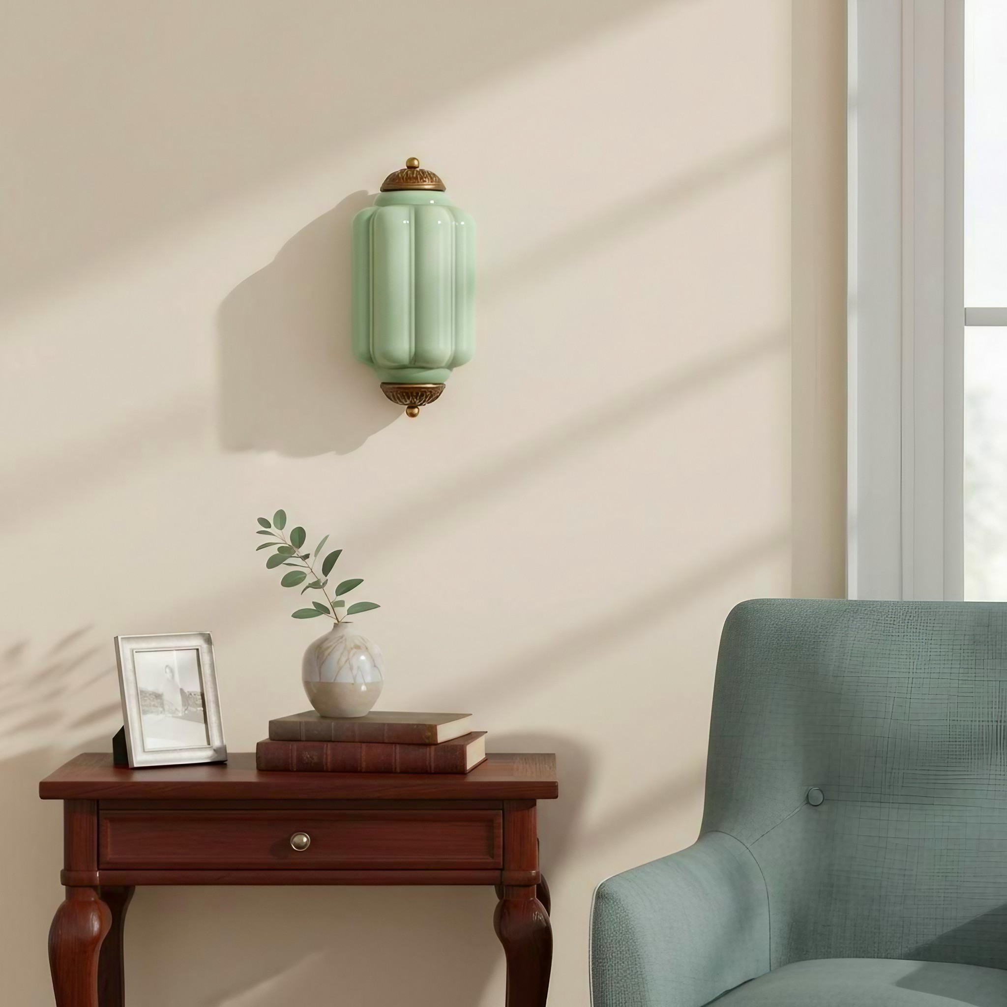 Eloise Long Pumpkin Retro Glazen Inbouw Wandlamp HL951