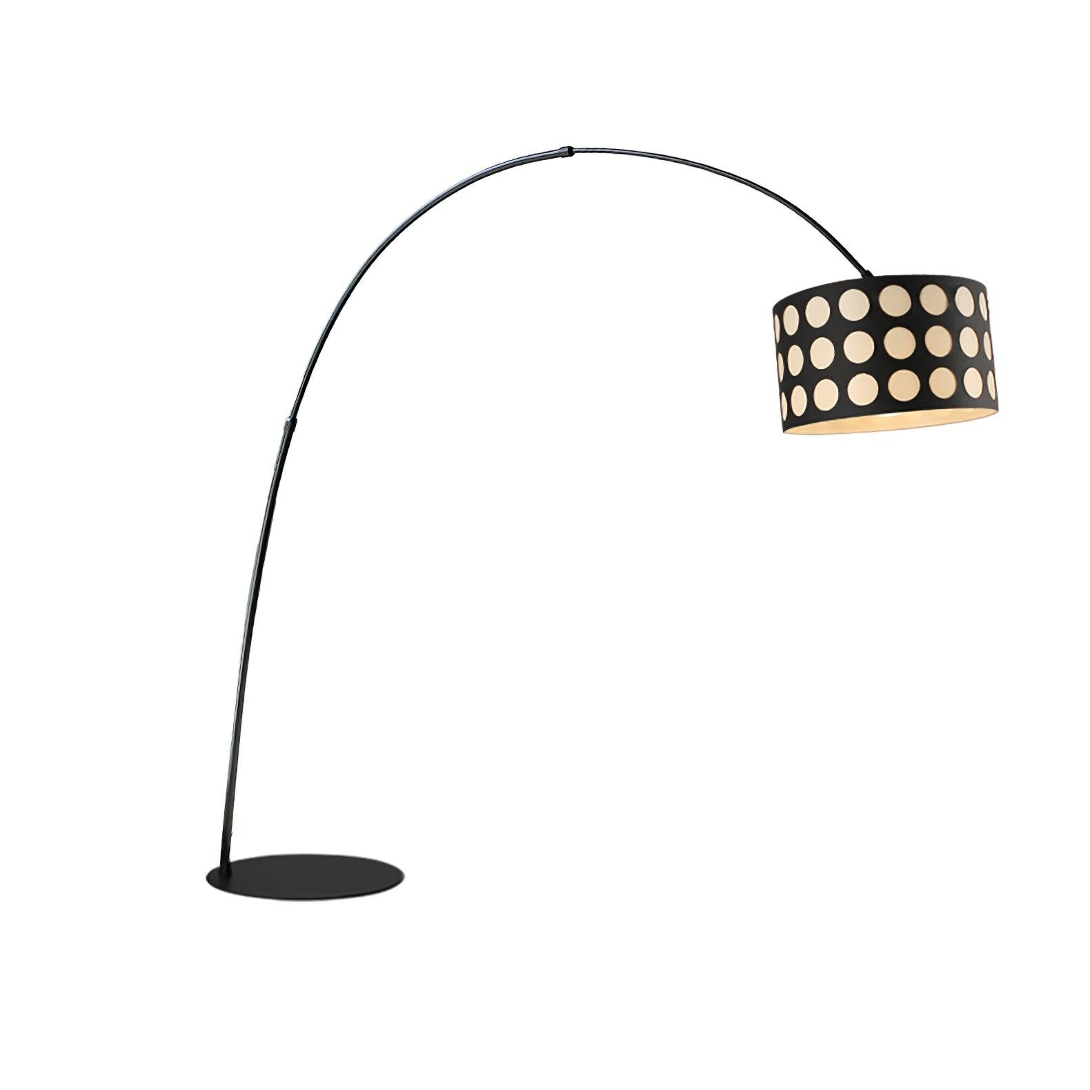 Moderne stoffen vloerlamp met stippenboog HL1119