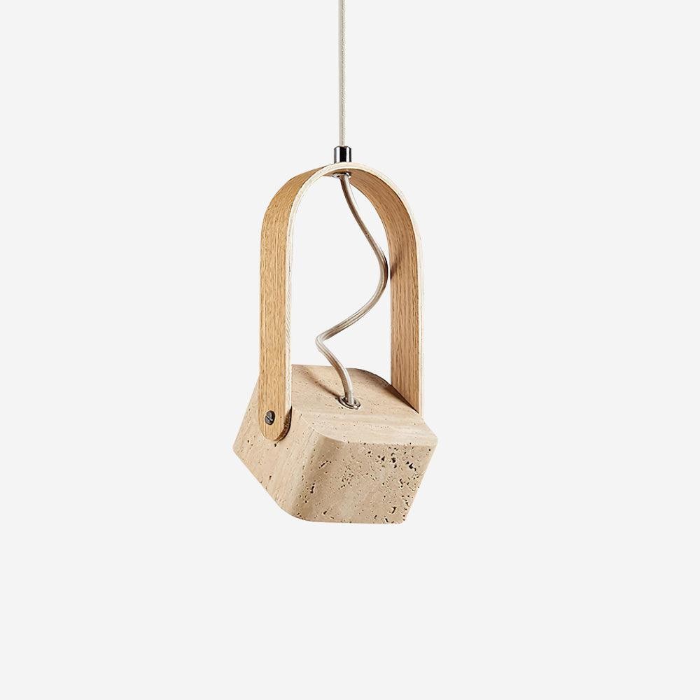 Geometrische gele travertijn hanglamp HL575