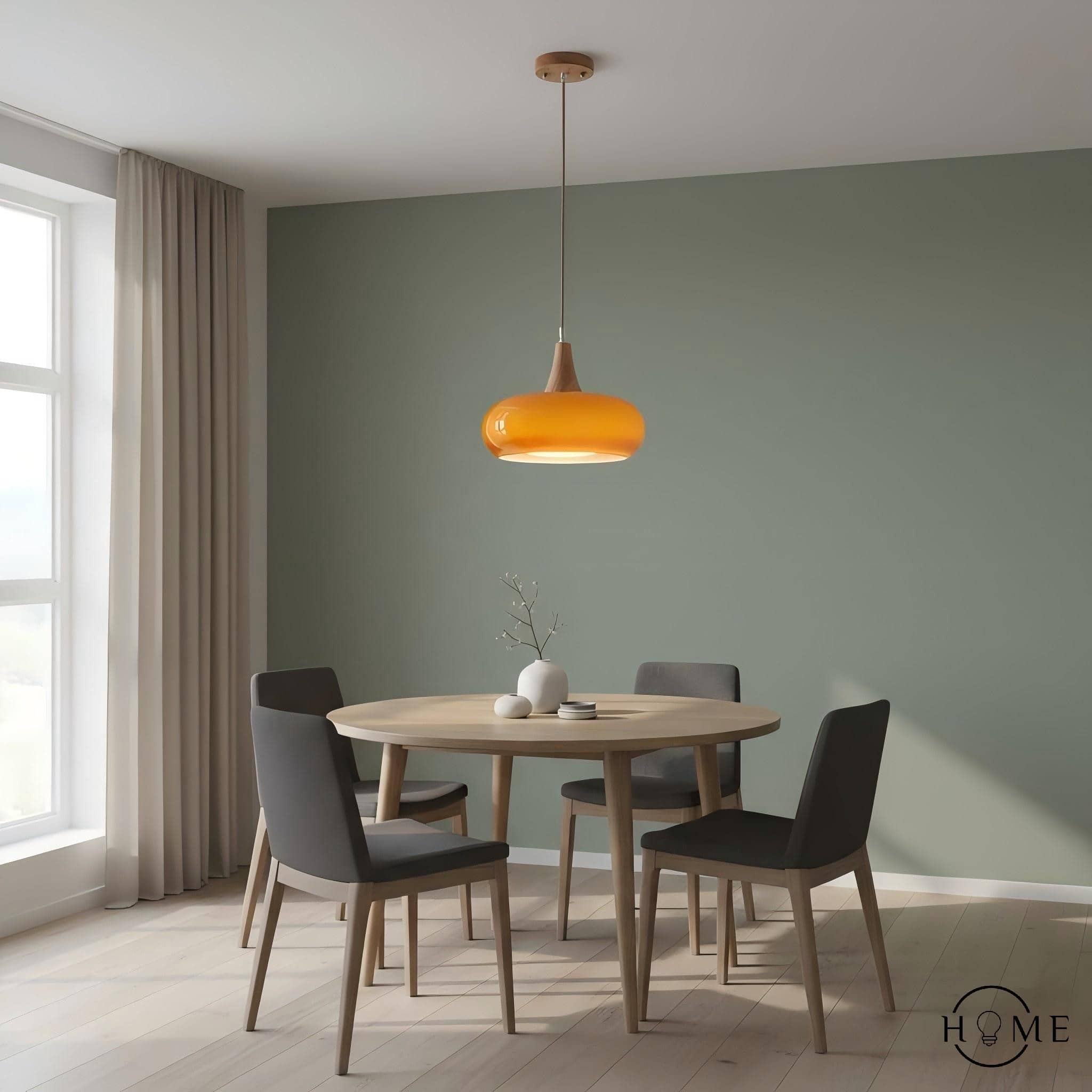 Bauhaus Design Oranje Schijf Hanglamp HL1055