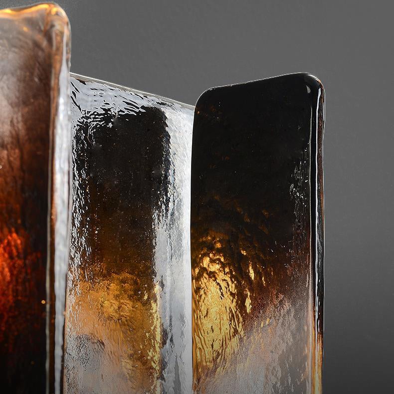 Moderne luxe rechthoekige koperen glazen wandlamp met 1 lichtpunt voor de woonkamer HL1423