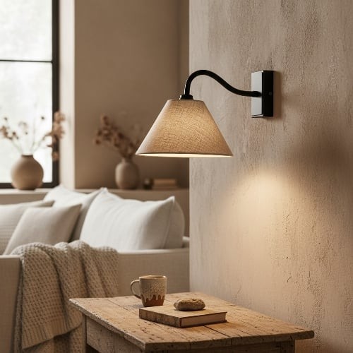 Lumweve wandlamp - geplooide kap, verfijnde wandlamp voor gang en studeerkamer HL2111