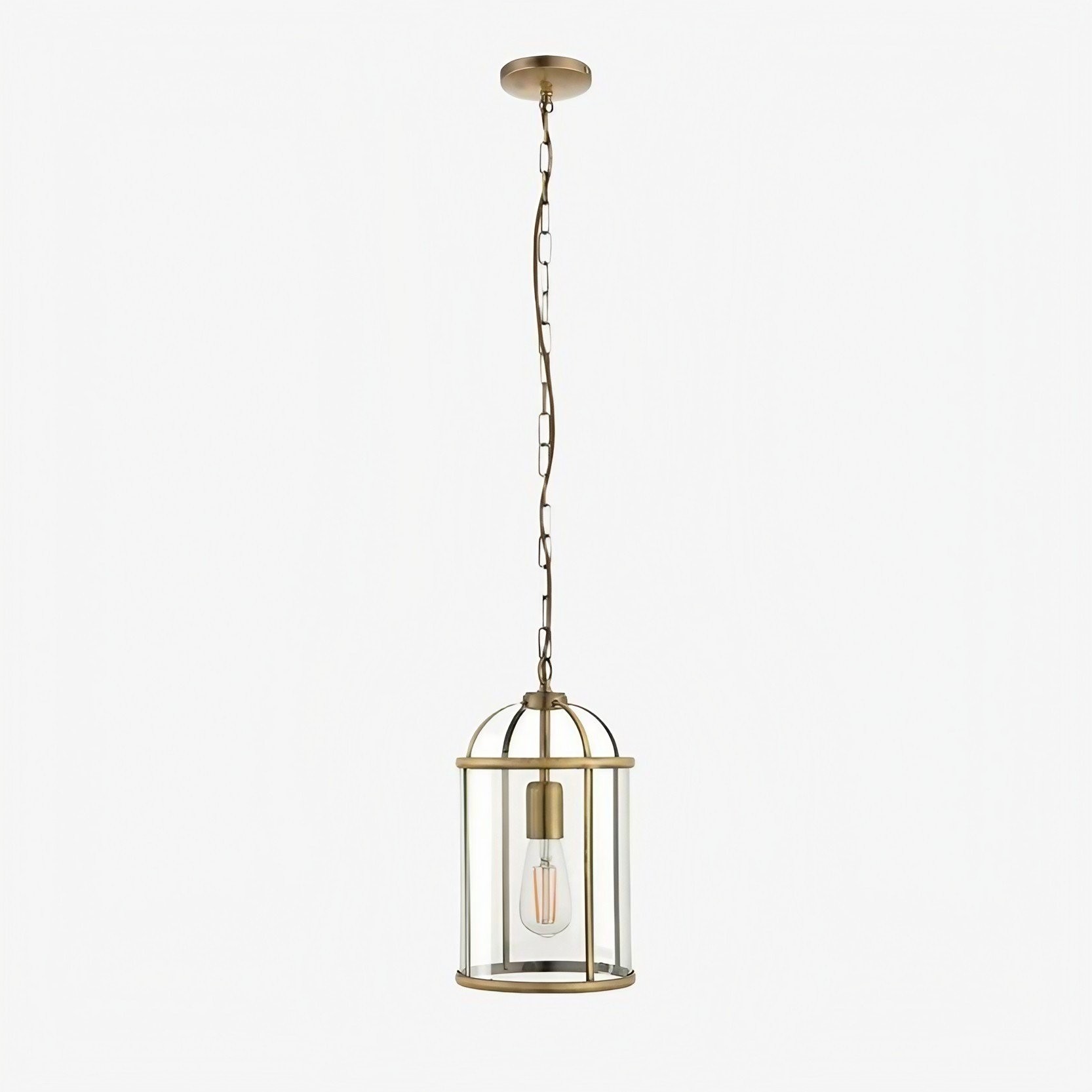 Luxvana klokvormige glazen hanglamp - Industriële metalen lantaarnvormige armatuur voor de keuken HL2060