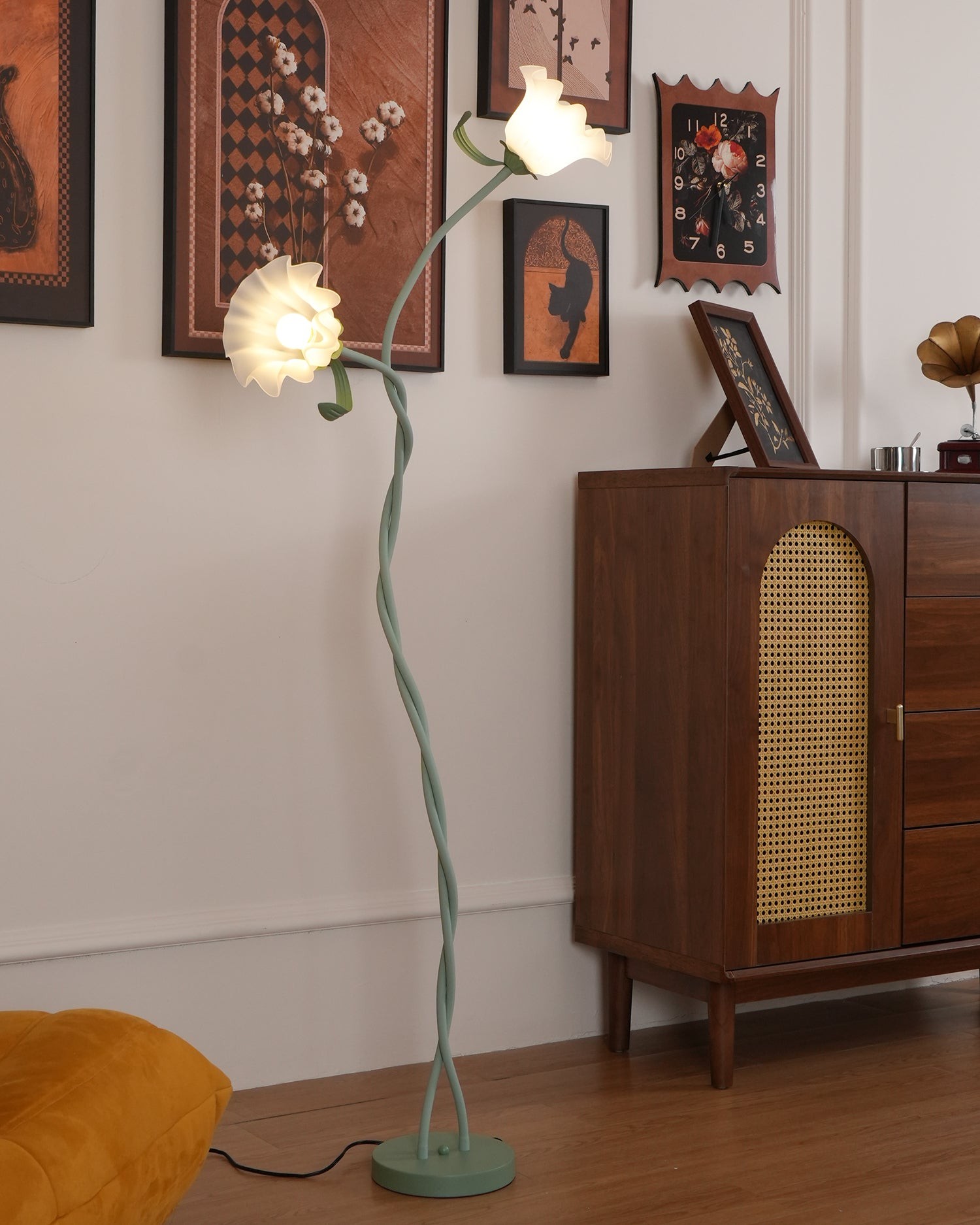 Creatieve multi-kops wikkelbloemvormige vloerlamp HL403