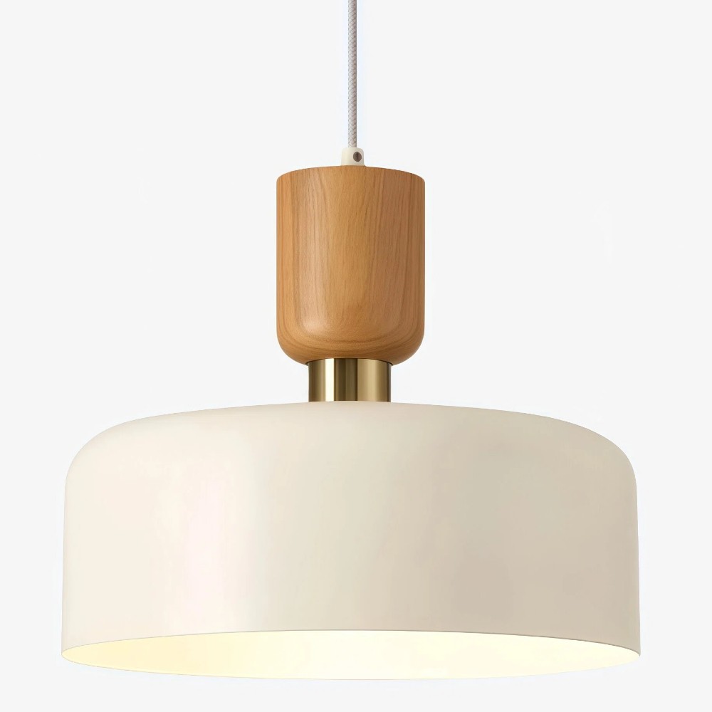 Orbulis Ronde Hanglamp met Houtnerf - Moderne Metalen Hanglamp voor de Eetkamer HL2366