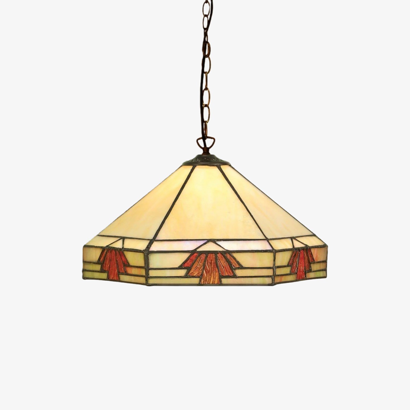 TF Nevada Vintage Hanglamp van gebrandschilderd glas - Handgemaakte kunstglazen verlichting voor eetkamers HL2166