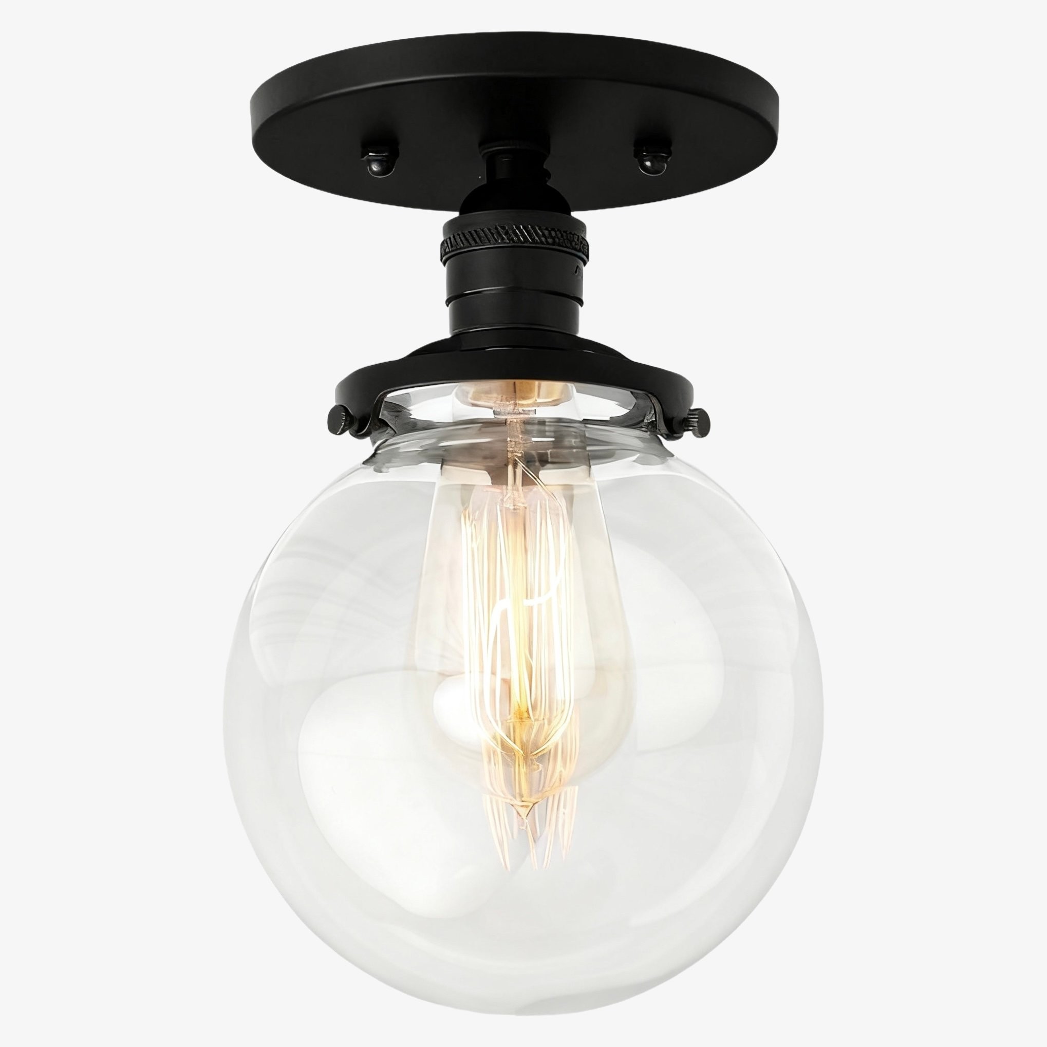 Glorica glazen retro bolvormige plafondlamp - Vintage industriële huisverlichting HL1731
