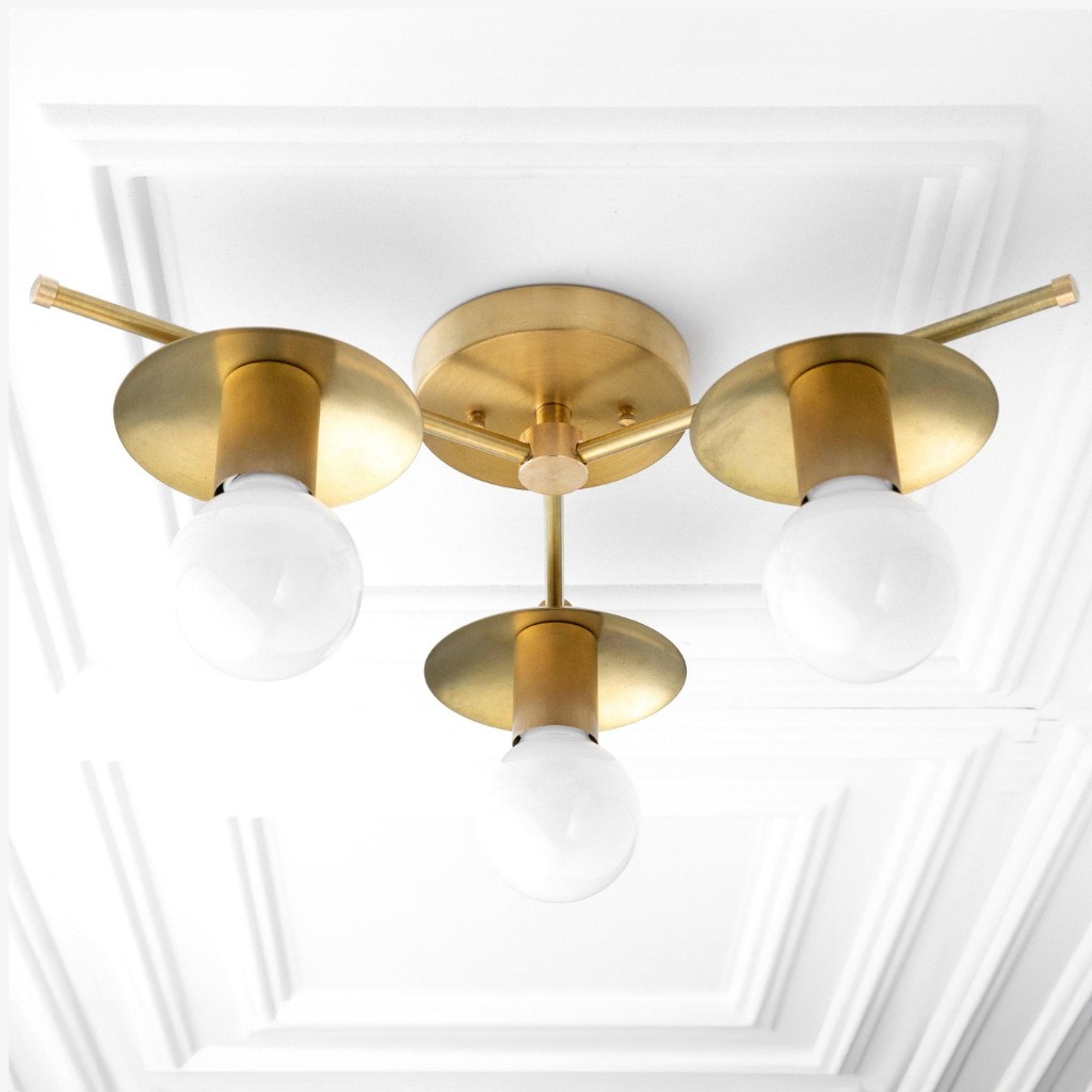 Radiro Globe Industriële Art Deco Lamp - Onafgewerkte messing kroonluchter met spatwanden HL1659