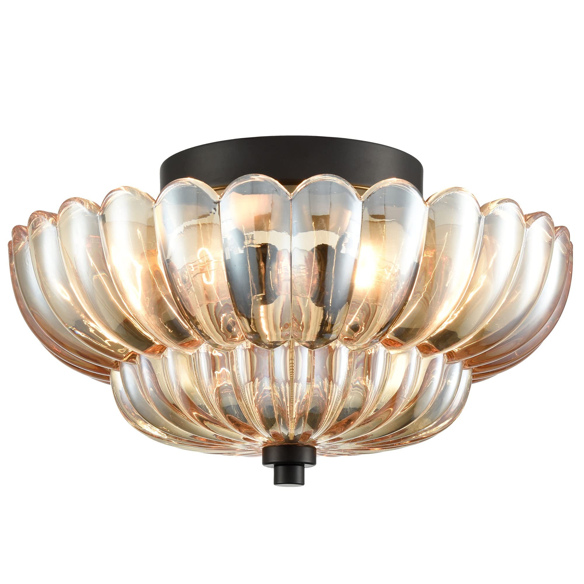 Semi-plafondlamp in parapluvorm, glazen lamp HL945