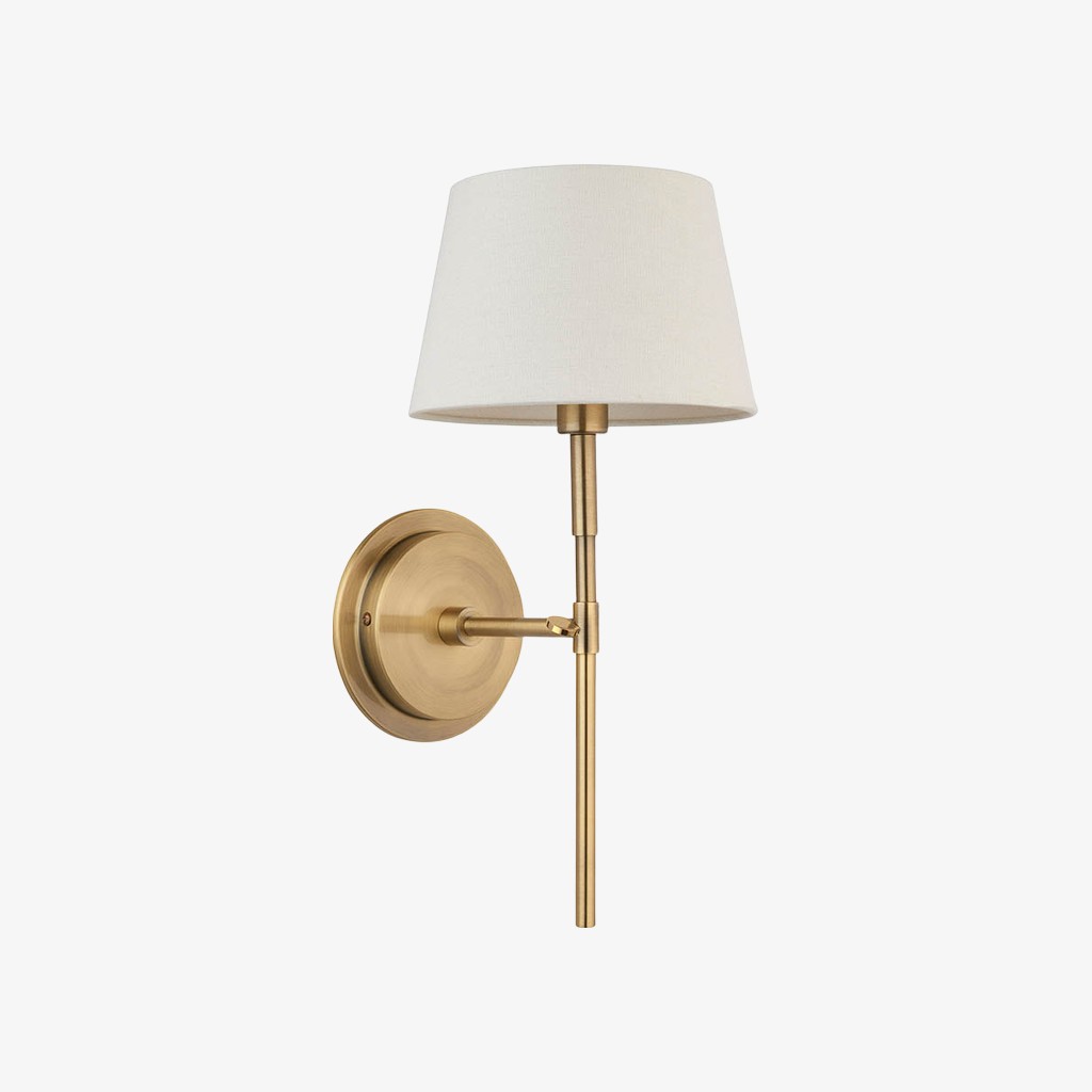Cremaris metalen wandlamp met stoffen kap - Tijdloze wandlamp voor binnenverlichting HL2216