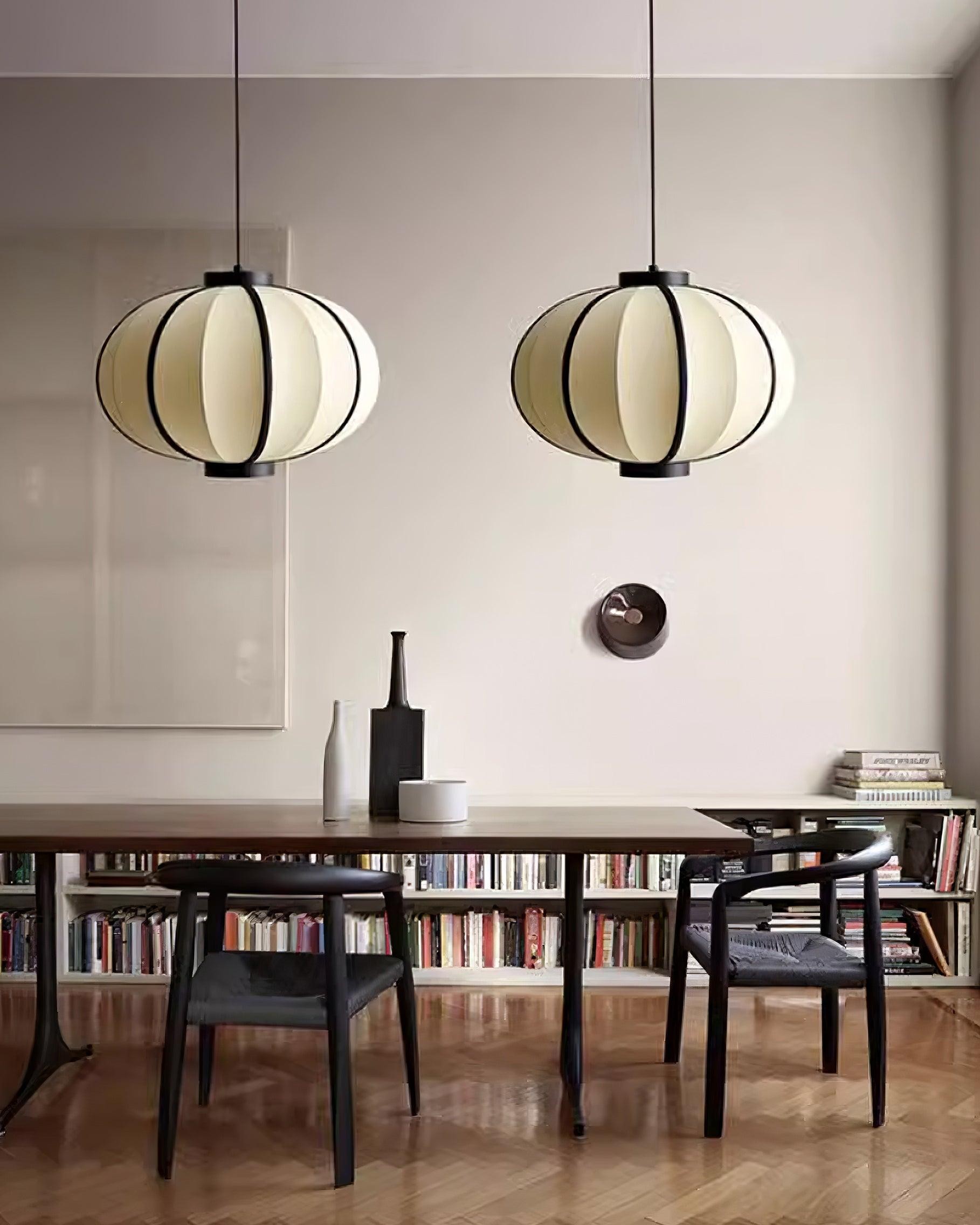 Minimalistische zwart-witte lantaarn hanglamp HL816