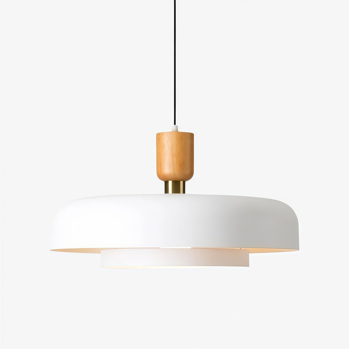 Orbulis Ronde Hanglamp met Houtnerf - Moderne Metalen Hanglamp voor de Eetkamer HL2366