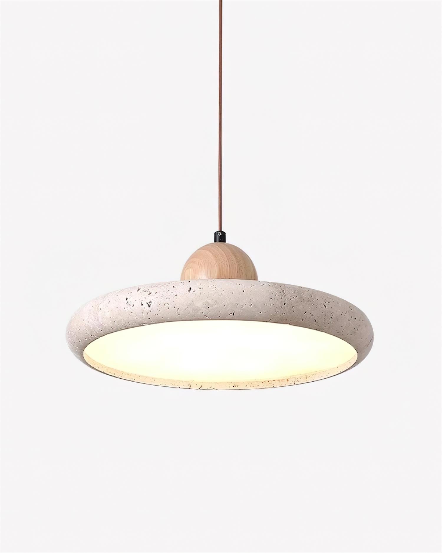 Moderne minimalistische houten travertijn schijf hanglamp HL586