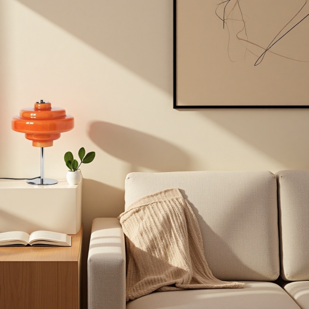 Koloro Meerlaagse Bauhaus Glazen Tafellamp - Kleurrijk Nachtlampje voor de Slaapkamer HL1333