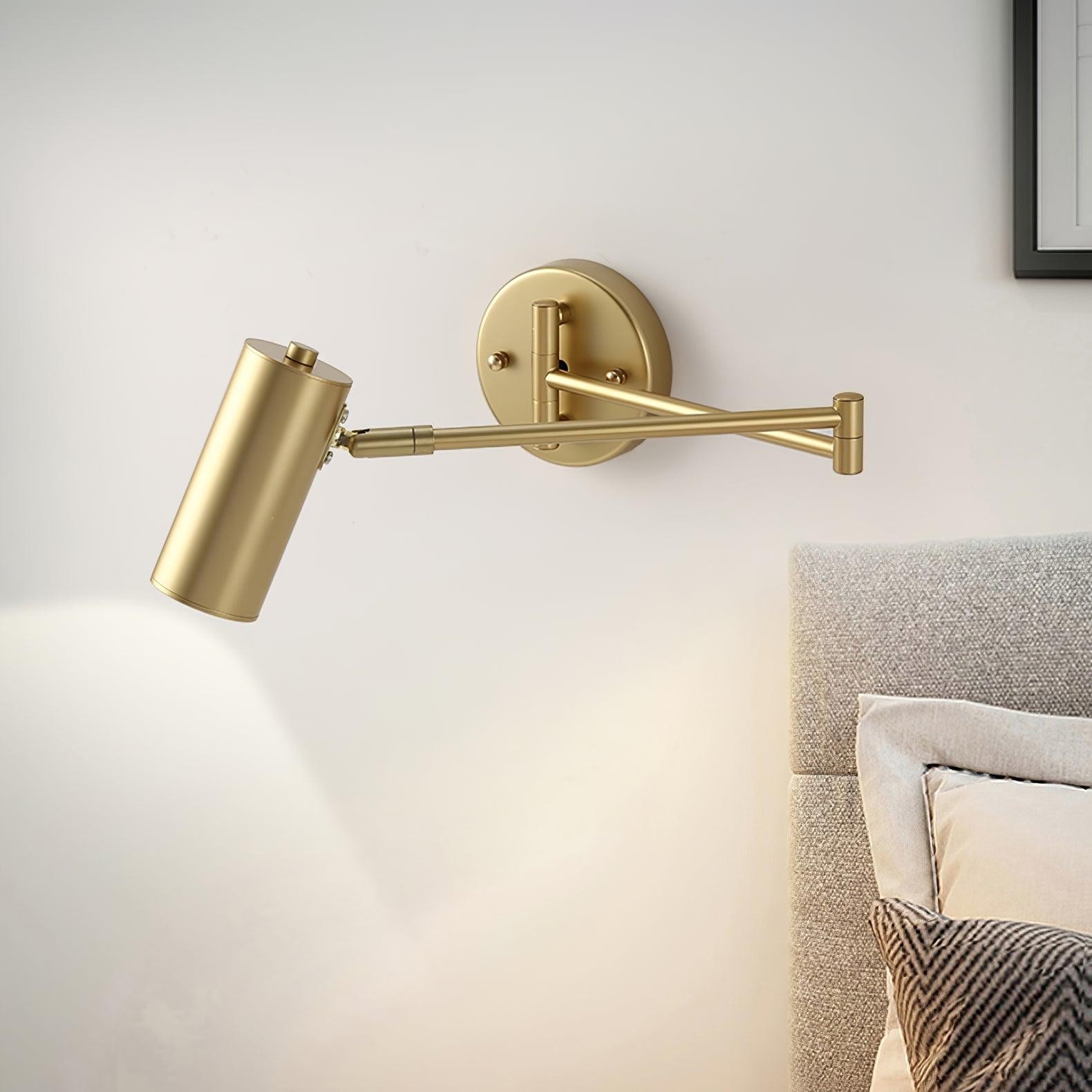 Moderne metalen cilindervormige wandlamp met zwenkarm HL1076