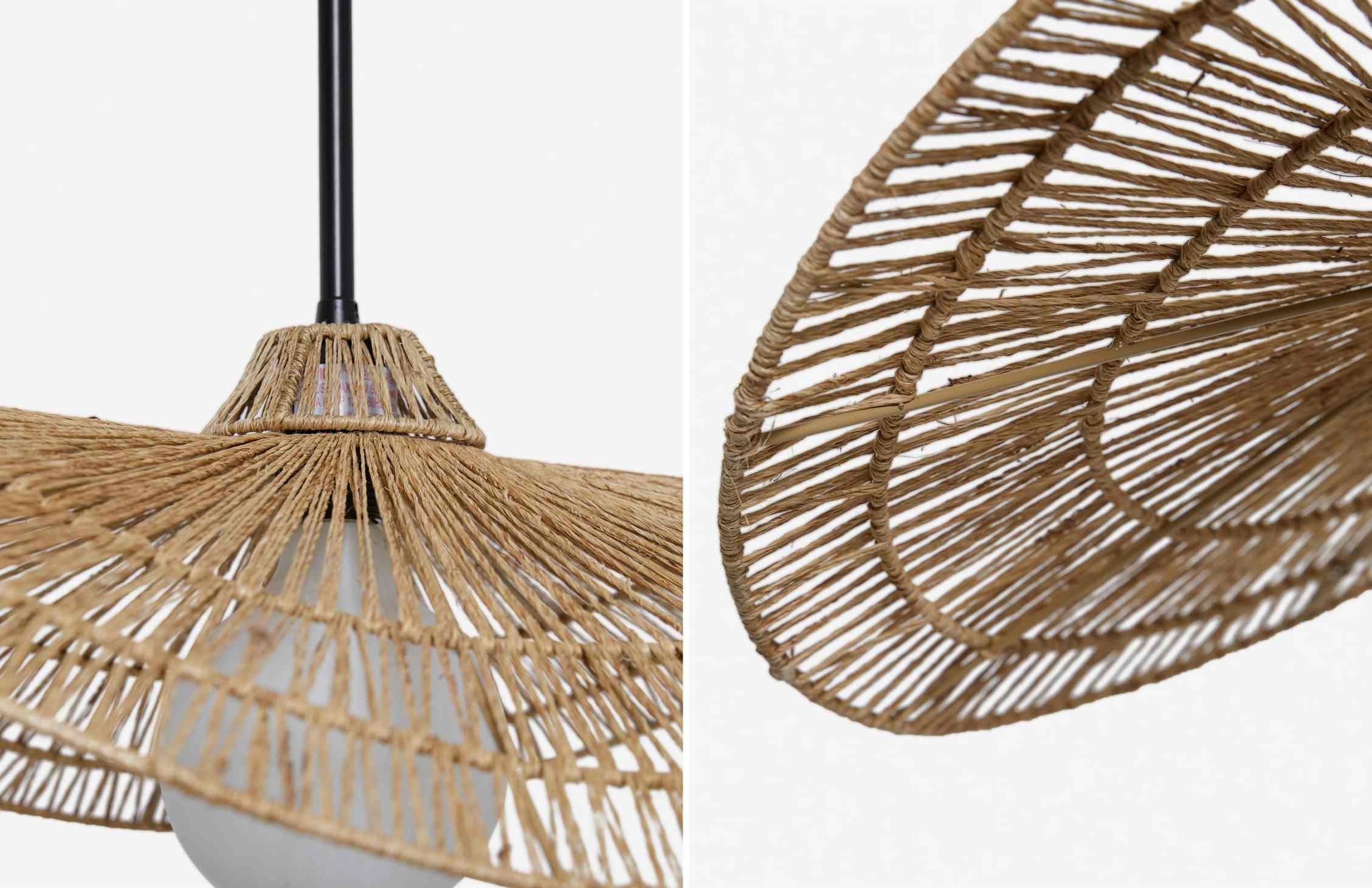 Florevian hanglamp met gelaagde kap en geweven textuur voor de eetkamer HL1848