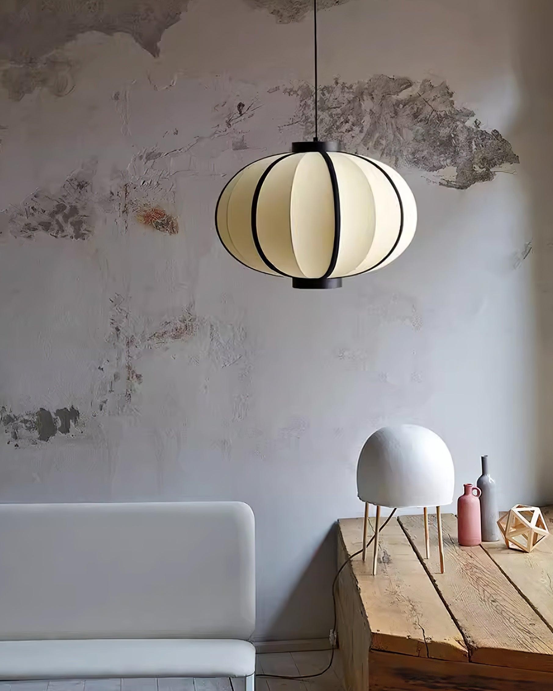 Minimalistische zwart-witte lantaarn hanglamp HL816