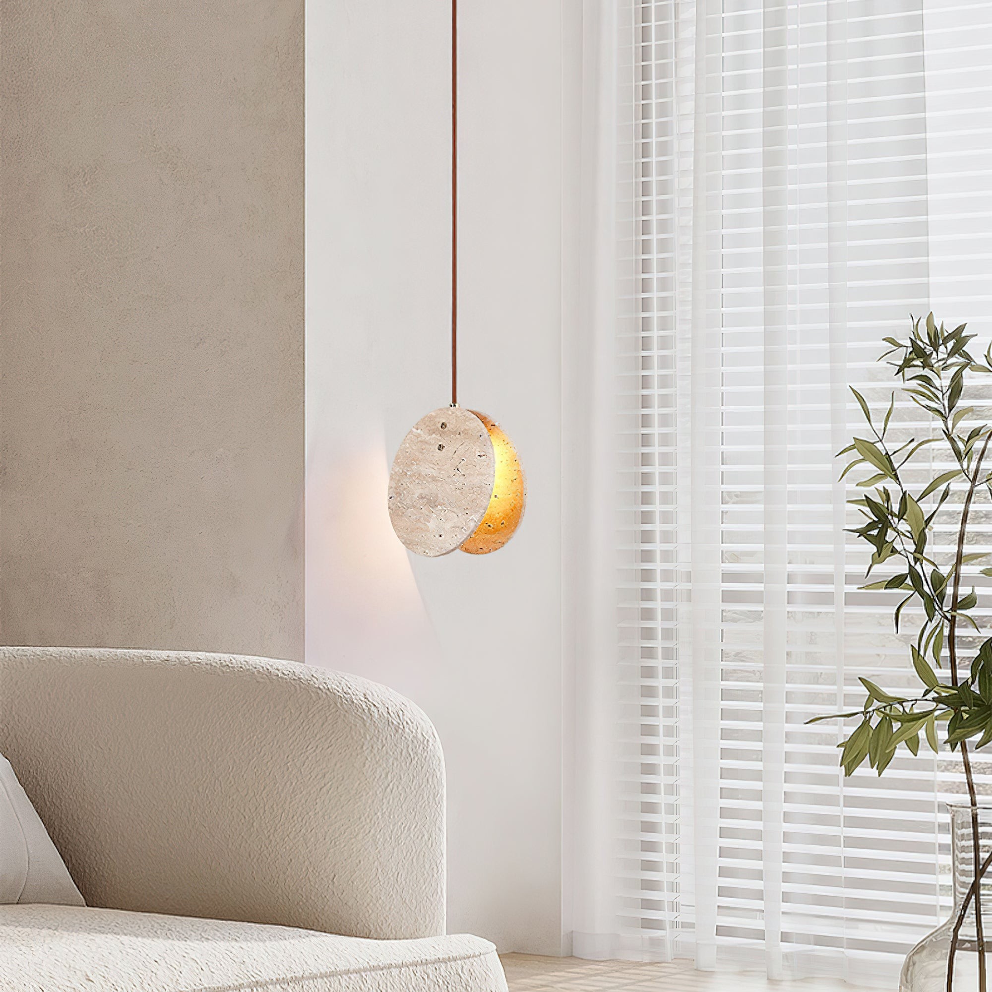 Hanglamp met stenen textuur HL942